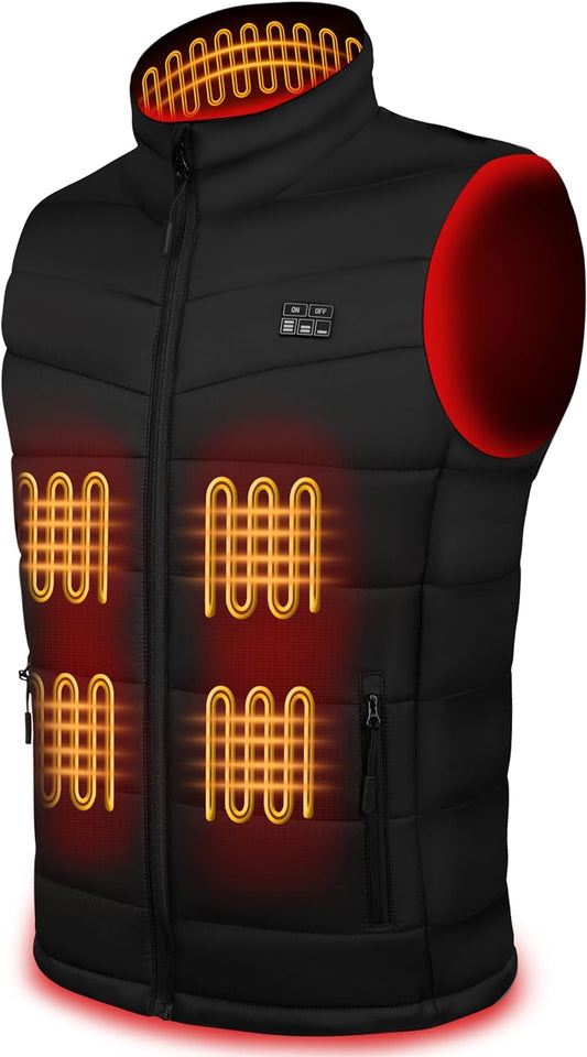 Updated Lightweight Heated Vest for Men - Rechargeable Heating Vest with Large Capacity Battery Pack