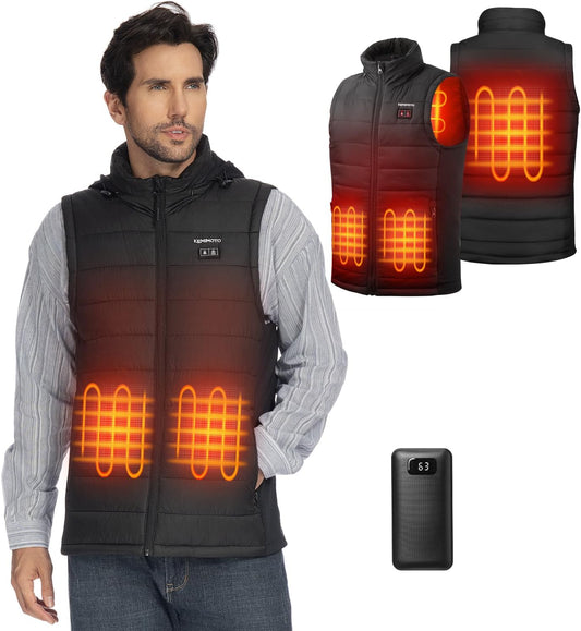 Lightweight Heated Vest for Men with 9600Mah Battery, Heated Rechargeable Hunting Vest Men, Electric Vest for Winter